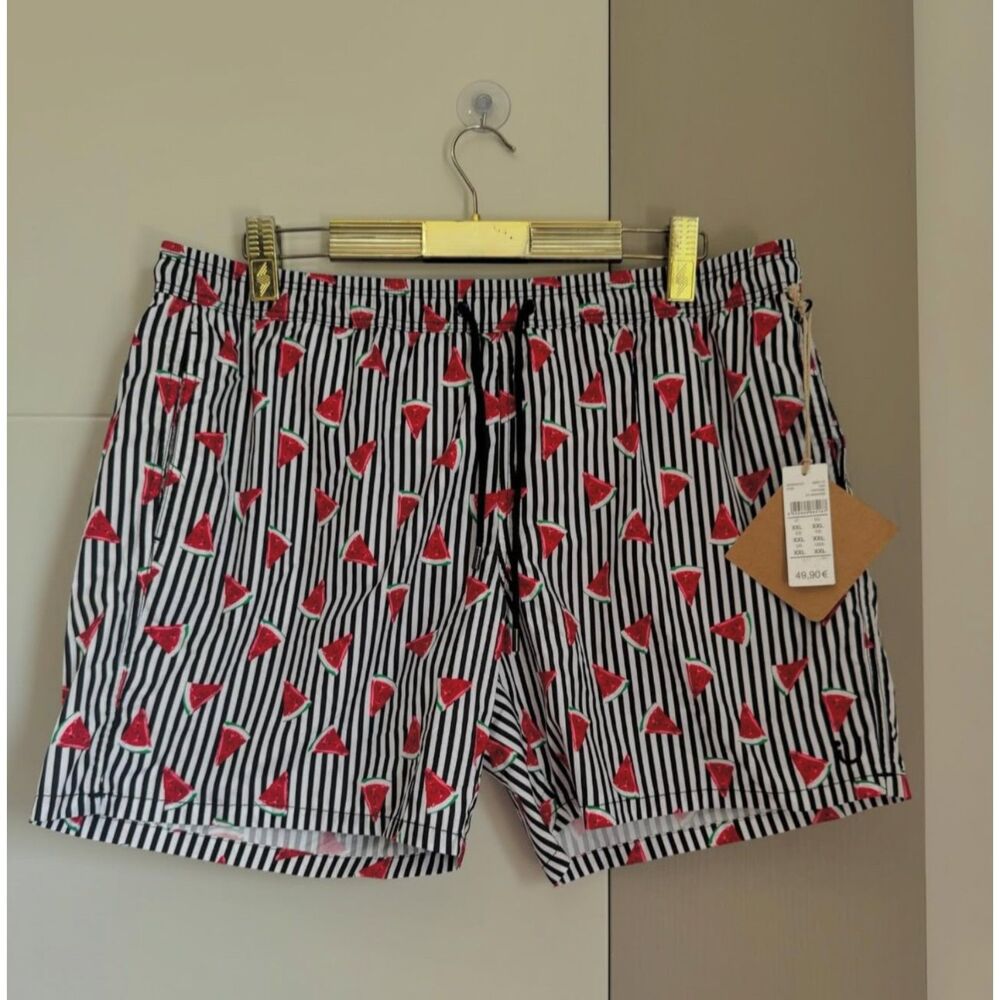 Men's Calezedonia XL Striped and Watermelon Swim trunks